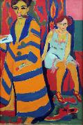 Ernst Ludwig Kirchner self-Portrait with Model (nn03) painting
